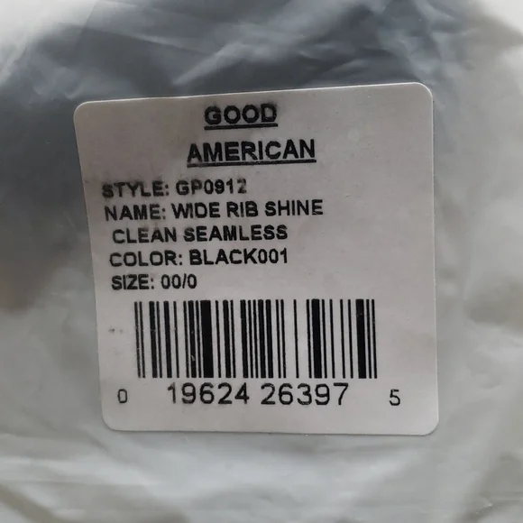 Good American Ribbed High-Rise Leggings Black Stretch Pull-On - Picture 5 of 5